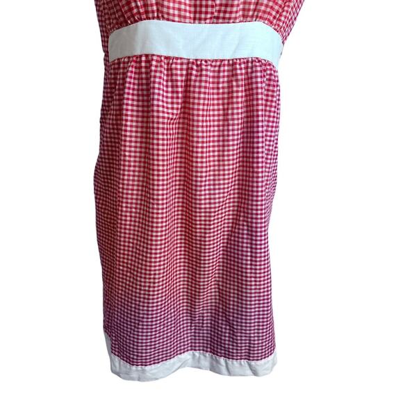Vtg Sears Roebuck House Day Dress Sz S Red White Gingham Pinup Summer Picnic 60s - Picture 5 of 13